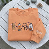 Custom Embroidered Spooky Nurse Sweatshirt, Cute Medical Tools Halloween Crewneck
