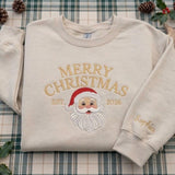 Personalized Santa Claus Christmas Sweatshirt, Custom Family Holiday Crewneck Gift