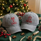 Personalized Christmas Embroidered Hat, Reindeer Gingerbread Baseball Cap, Family Holiday Gift