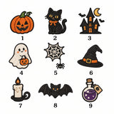Halloween Mini Icons Embroidered Hat, Spider Web Bat Candle Ghost Baseball Cap