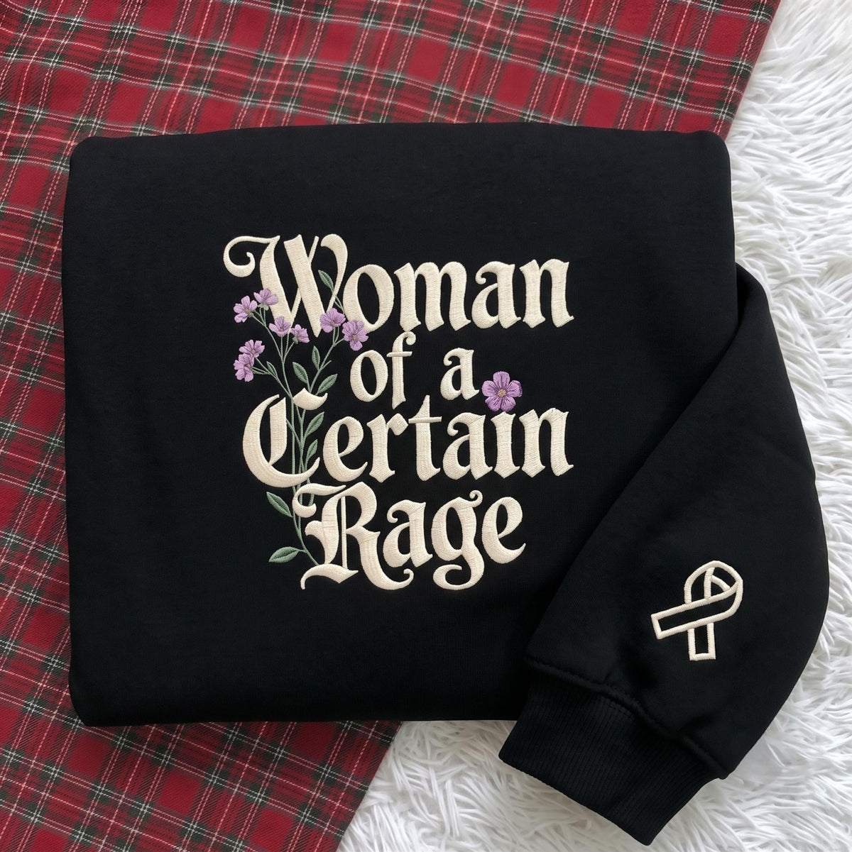 Embroidered Woman Of A Certain Rage Sweatshirt, Feminist Shirt, Womens Rights Tee, Women Empowerment Protest Shirt
