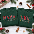 Personalized Family Name Est 2026 Christmas Sweatshirt, Holiday Embroidered Crewneck