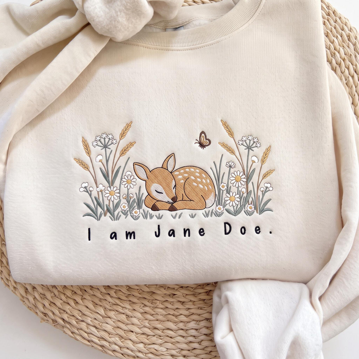 Embroidered We Are Jane Doe Sweatshirt, Cute Deer Floral Womens Rights Jumper, Feminist Gift