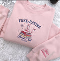 Custom Embroidered Fake Dating Book Club Sweatshirt, Cute Chemistry Bookish Custom Name Sleeve Crewneck, Romance Reader Gift For Women