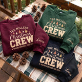 Personalized Christmas Crew Embroidered Sweatshirt, Matching Family Holiday Crewneck