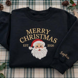 Personalized Santa Claus Christmas Sweatshirt, Custom Family Holiday Crewneck Gift