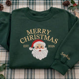 Personalized Santa Claus Christmas Sweatshirt, Custom Family Holiday Crewneck Gift