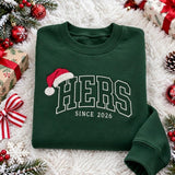His Hers Since Year Christmas Embroidered Sweatshirt, Custom Couple Matching Crewneck