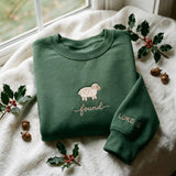 Luke 15 Found Lamb Christmas Embroidered Sweatshirt, Christian Bible Verse Holiday Crewneck