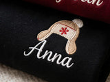 Custom Name Santa Hat Christmas Sweatshirt, Personalized Family Matching Xmas Crewneck