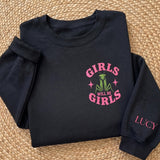 Custom Embroidered Praying Mantis Shirt, Cute Girls Will Be Girls Shirt, Funny Feminist Insect T-Shirt Gift For Bestie Friend