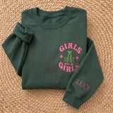 Custom Embroidered Praying Mantis Shirt, Cute Girls Will Be Girls Shirt, Funny Feminist Insect T-Shirt Gift For Bestie Friend