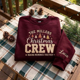 Personalized Christmas Crew Embroidered Sweatshirt, Matching Family Holiday Crewneck