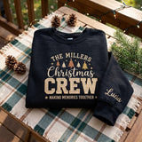 Personalized Christmas Crew Embroidered Sweatshirt, Matching Family Holiday Crewneck