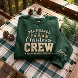 Personalized Christmas Crew Embroidered Sweatshirt, Matching Family Holiday Crewneck