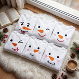 Snowman Face Christmas Embroidered Sweatshirt, Family Matching Holiday Xmas Crewneck