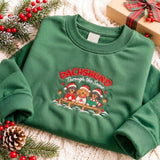 Dachshund Through The Snow Christmas Sweatshirt, Funny Dog Sled Embroidered Crewneck