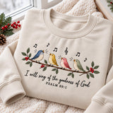 Goodness Of God Psalm 89 Birds Embroidered Sweatshirt, Custom Bible Verse Faith Crewneck