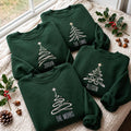 Christmas Tree Family Name Embroidered Sweatshirt, Custom Matching Holiday Crewneck