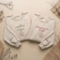 Cookie Crew Baking Spirits Bright Sweatshirt, Custom Sleeve Initials Xmas Crewneck