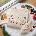 Embroidered Christmas Geese Sweatshirt, Custom Sleeve Name Cute Christmas Goose Shirt, Festive Holiday Gift Vintage Family Crewneck