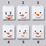 Snowman Face Christmas Embroidered Sweatshirt, Family Matching Holiday Xmas Crewneck