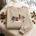 Vintage Mallard Duck Christmas Embroidered Sweatshirt, Country Winter Holiday Crewneck