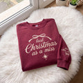 Last Christmas As A Miss Embroidered Sweatshirt, Future Mrs Sleeve Bride Crewneck