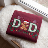 Gingham Mom Dad Christmas Sweatshirt, Custom Gingerbread Established Year Crewneck