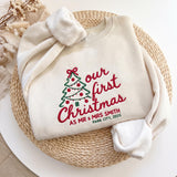 Our First Christmas As Mr & Mrs Sweatshirt, Custom Couple Last Name Embroidered Crewneck