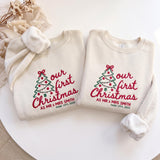 Our First Christmas As Mr & Mrs Sweatshirt, Custom Couple Last Name Embroidered Crewneck