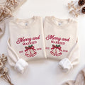 Merry and Married Embroidered Sweatshirt, Custom Established Year Wedding Bells Crewneck