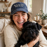 Custom Embroidered My Dog Has a Better Beard Than You Hat – Funny Affenpinscher Baseball Cap, Washed Cotton Gift