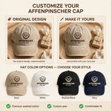 Custom Embroidered Affenpinscher Est Year Hat – Monkey Dog Face Baseball Cap, Washed Cotton Gift for Affenpinscher Lovers