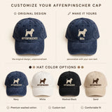 Custom Embroidered Affenpinscher Standing Silhouette Hat – Monkey Dog Baseball Cap, Washed Cotton Gift for Affenpinscher Lovers