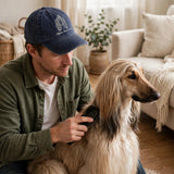 Custom Embroidered Afghan Hound Dad Hat – Elegant Sighthound Face Baseball Cap, Washed Cotton Gift for Dog Dads