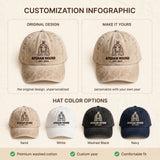 Custom Embroidered Afghan Hound Est Year Hat – Elegant Sighthound Face Baseball Cap, Washed Cotton Gift for Afghan Hound Lovers