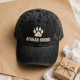 Custom Embroidered Afghan Hound Paw Hat – Elegant Sighthound Paw Baseball Cap, Washed Cotton Gift for Afghan Hound Lovers