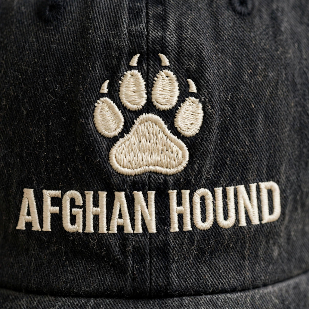 Custom Embroidered Afghan Hound Paw Hat – Elegant Sighthound Paw Baseball Cap, Washed Cotton Gift for Afghan Hound Lovers