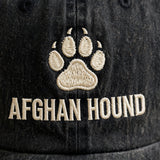 Custom Embroidered Afghan Hound Paw Hat – Elegant Sighthound Paw Baseball Cap, Washed Cotton Gift for Afghan Hound Lovers