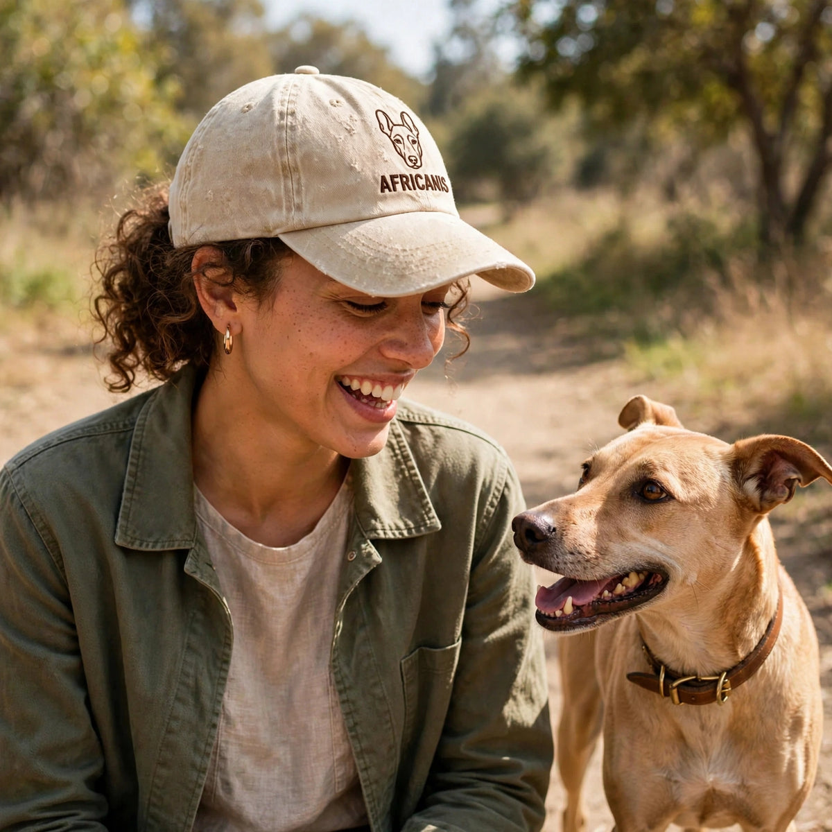 Custom Embroidered Africanis Hat – Athletic South African Landrace Face Baseball Cap, Washed Cotton Gift for Dog Lovers