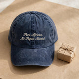 Custom Embroidered Pure African No Papers Needed Hat – Funny South African Landrace Baseball Cap, Washed Cotton Gift
