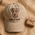 Custom Embroidered Airedale Terrier Hat – Wiry King of Terriers Baseball Cap, Washed Cotton Gift for Dog Lovers