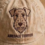 Custom Embroidered Airedale Terrier Hat – Wiry King of Terriers Baseball Cap, Washed Cotton Gift for Dog Lovers