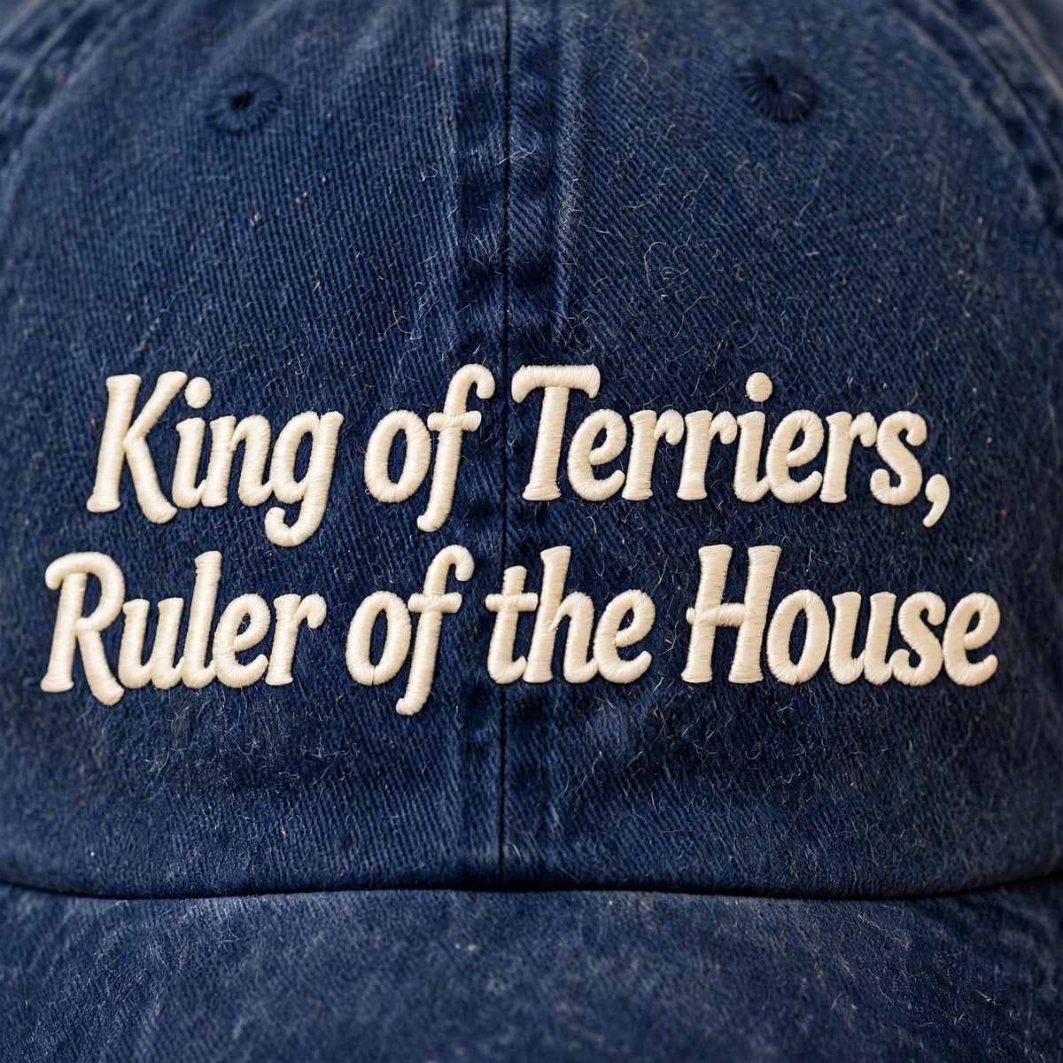 Custom Embroidered King of Terriers Hat – Funny Airedale Terrier Baseball Cap, Washed Cotton Gift for Terrier Lovers