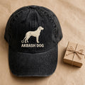 Custom Embroidered Akbash Dog Silhouette Hat – White Turkish Livestock Guardian Baseball Cap, Washed Cotton Gift for Dog Lovers