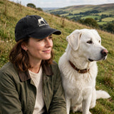 Custom Embroidered Akbash Dog Silhouette Hat – White Turkish Livestock Guardian Baseball Cap, Washed Cotton Gift for Dog Lovers