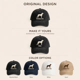 Custom Embroidered Akbash Dog Silhouette Hat – White Turkish Livestock Guardian Baseball Cap, Washed Cotton Gift for Dog Lovers