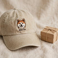 Akita Dog Hat, Custom Embroidered Japanese Spitz Face Baseball Cap, Gift for Akita Lovers