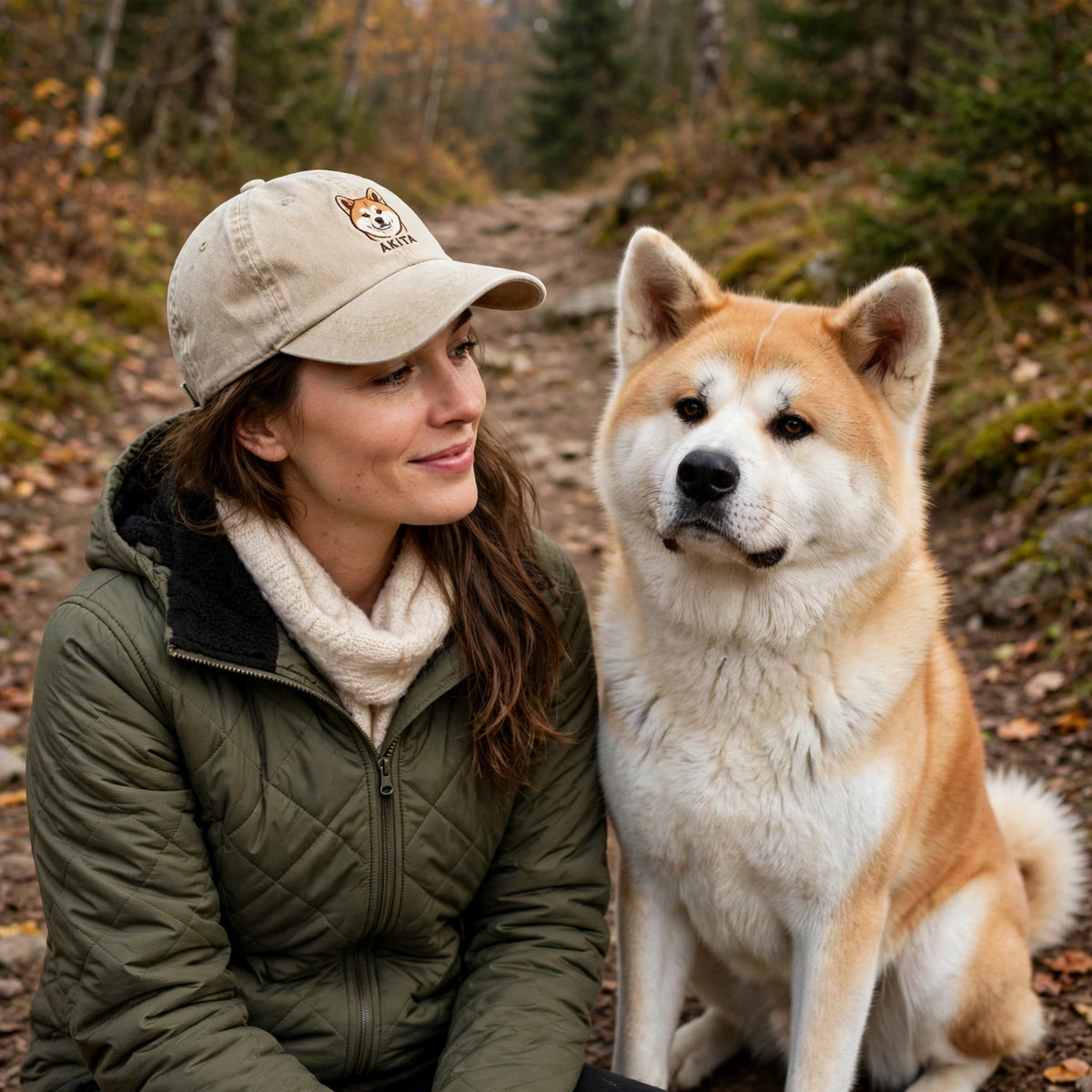 Akita Dog Hat, Custom Embroidered Japanese Spitz Face Baseball Cap, Gift for Akita Lovers